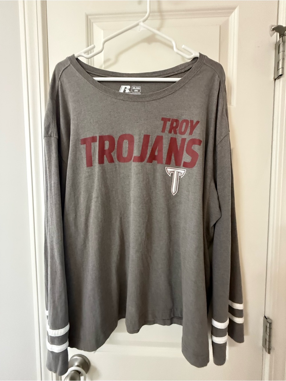 Russell Plus Size Troy Trojans Long Sleeve Shirt Size 2XL